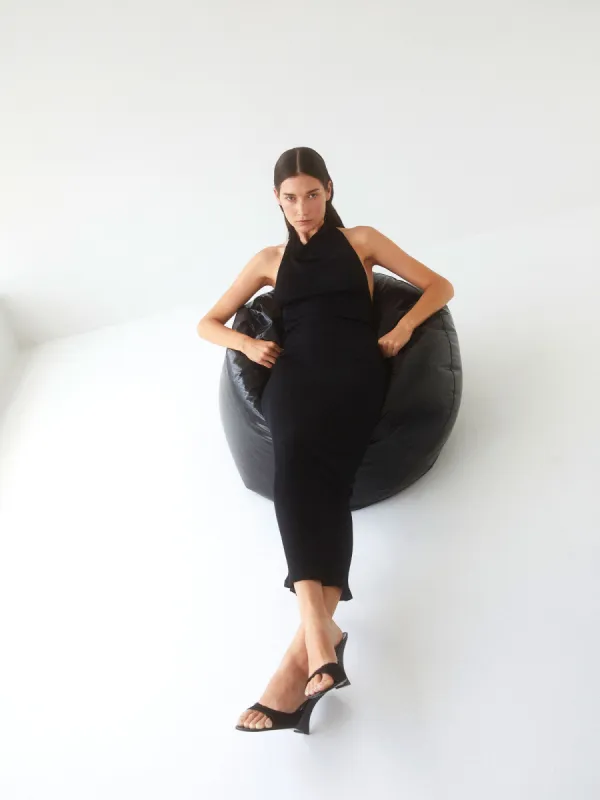 04 Elemental Silk Rib Dress | Black sold by Paris Georgia