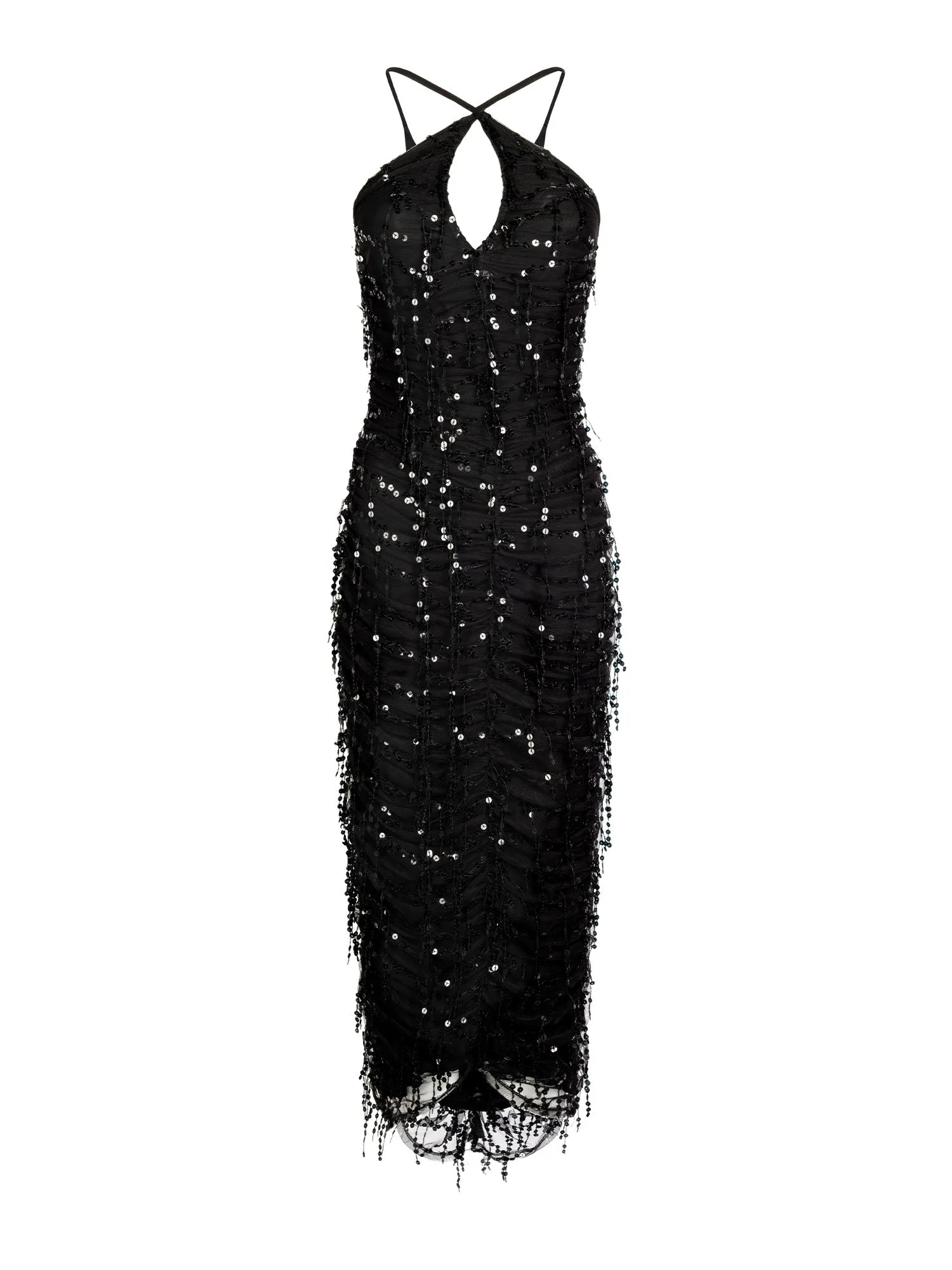Gigi Fringe Dress | Black sold by Paris Georgia product image thumbnail 2