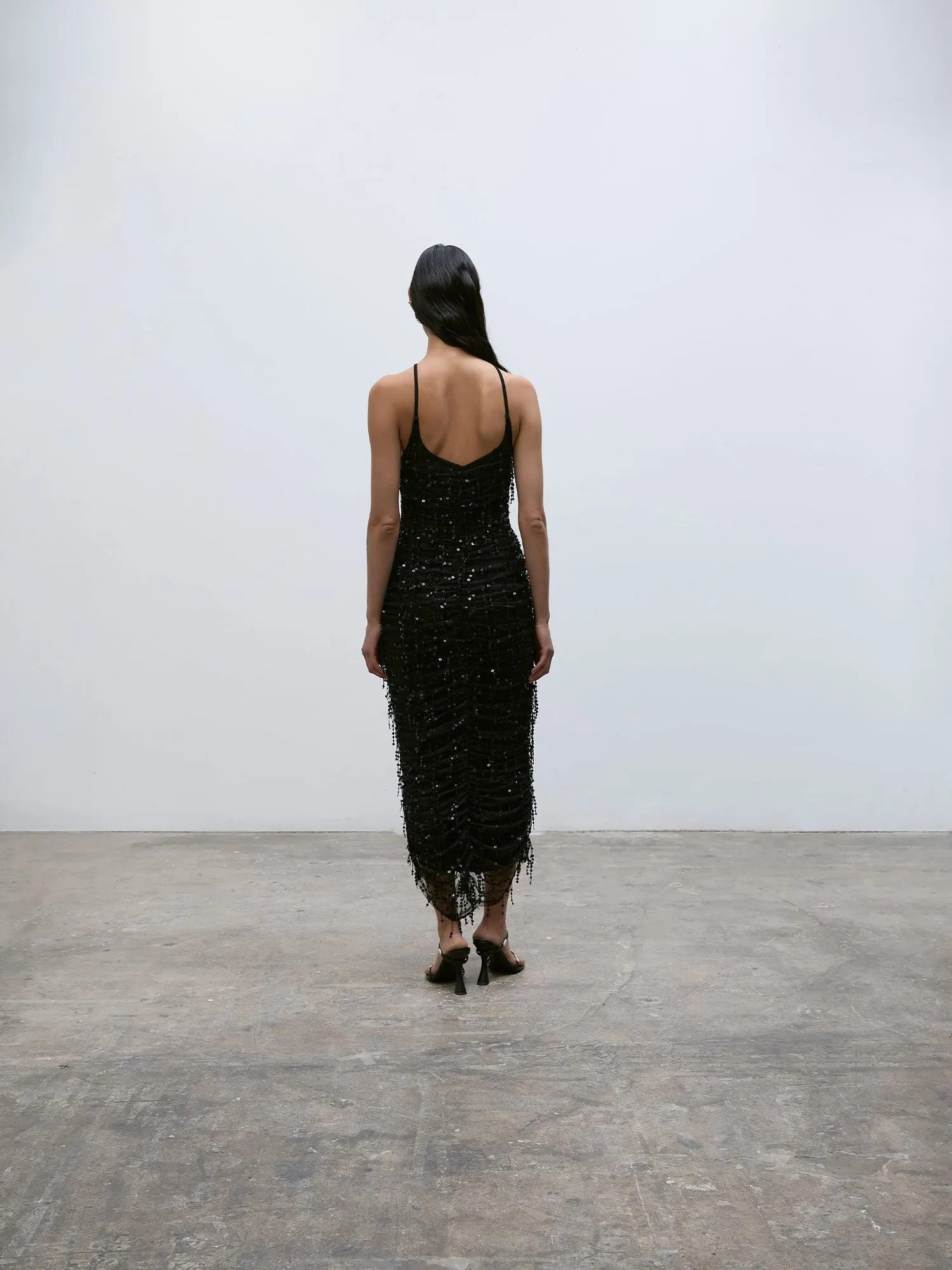 Gigi Fringe Dress | Black sold by Paris Georgia product image thumbnail 4