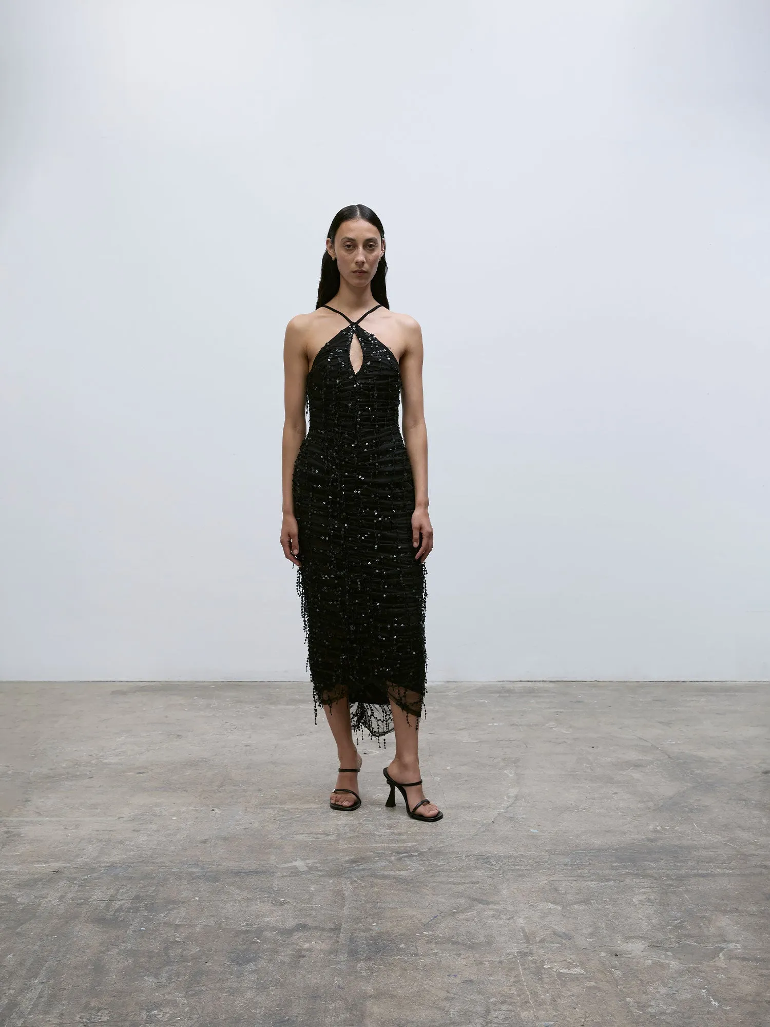Gigi Fringe Dress | Black sold by Paris Georgia product image thumbnail 3