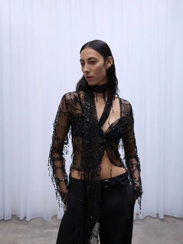 Fringe Top | Black made by Paris Georgia