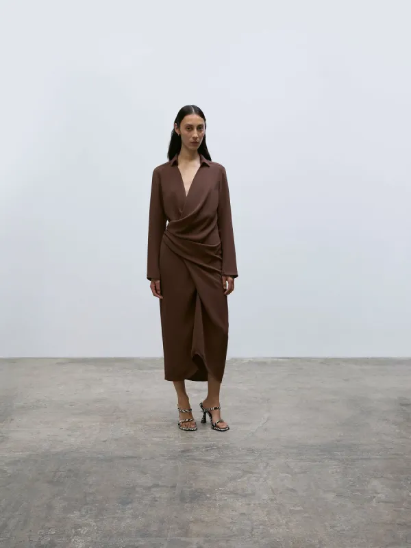 Simone Shirt Dress | Chocolate made by Paris Georgia