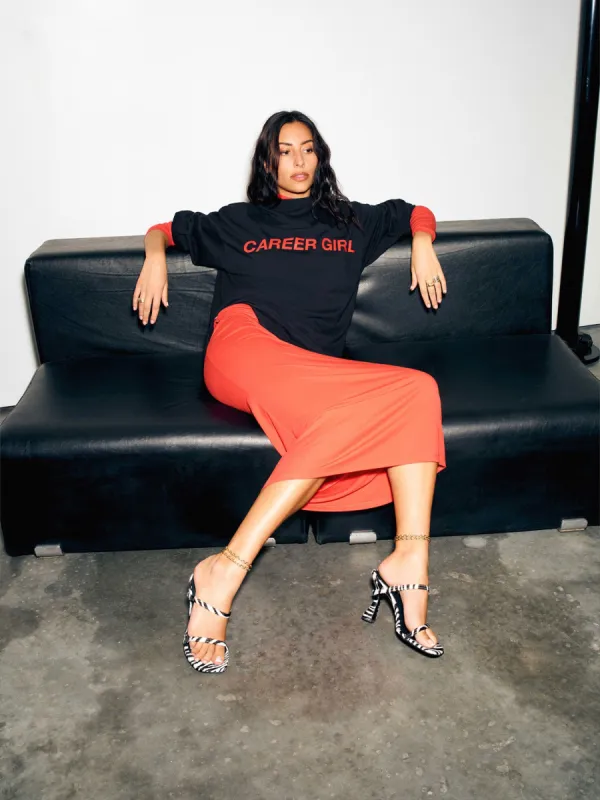 Career Girl Long Sleeve T-shirt | Black made by Paris Georgia
