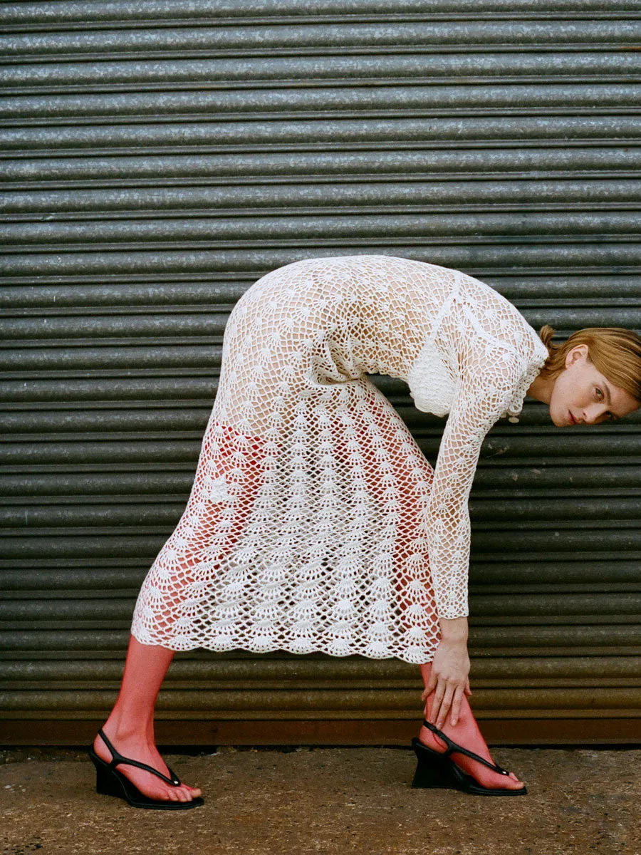 Crochet Dress | White sold by Paris Georgia product image thumbnail 4