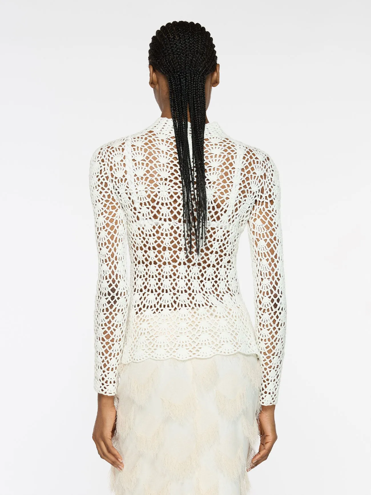 Crochet Top | White sold by Paris Georgia product image thumbnail 3