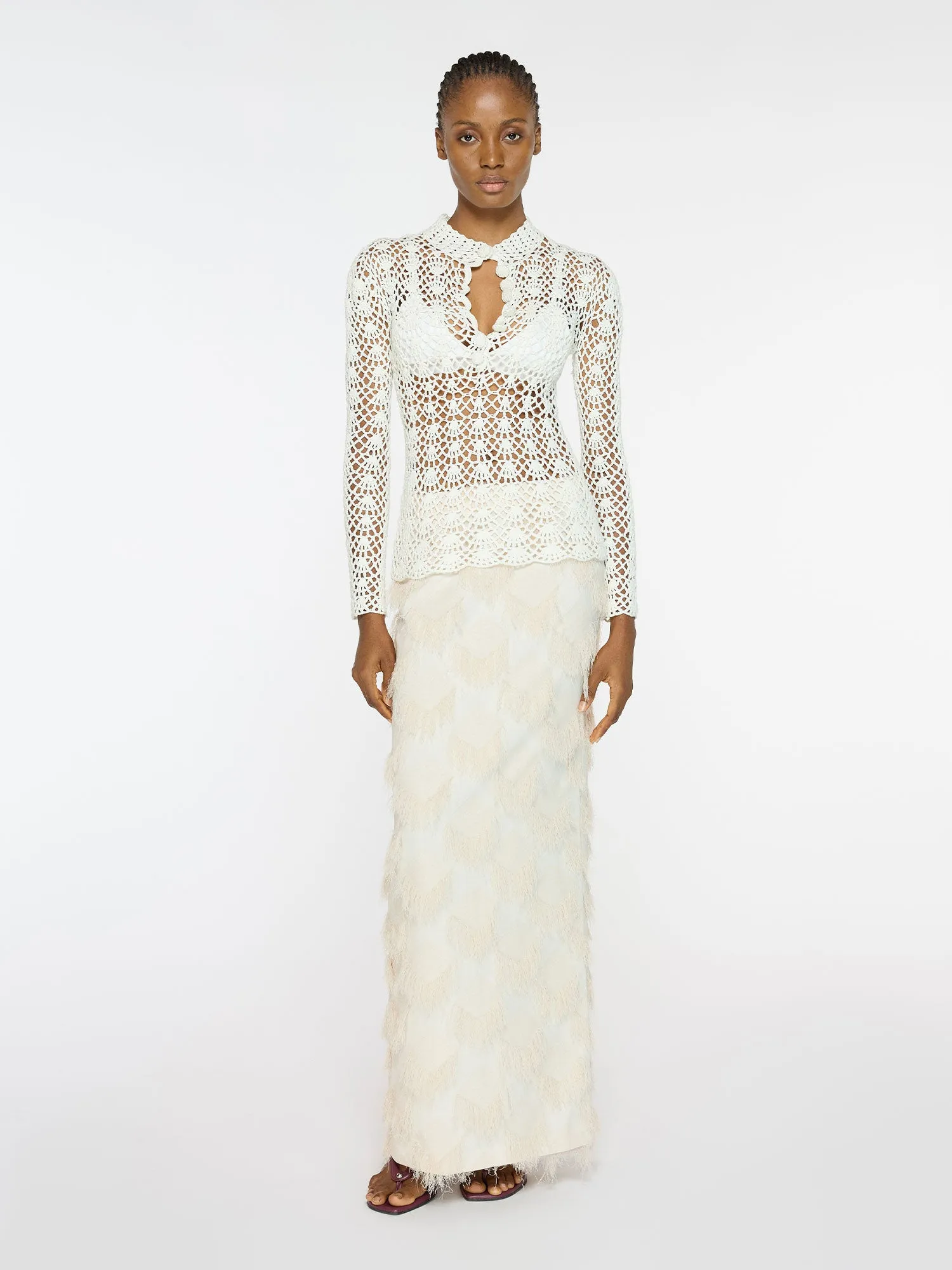 Crochet Top | White sold by Paris Georgia product image thumbnail 4