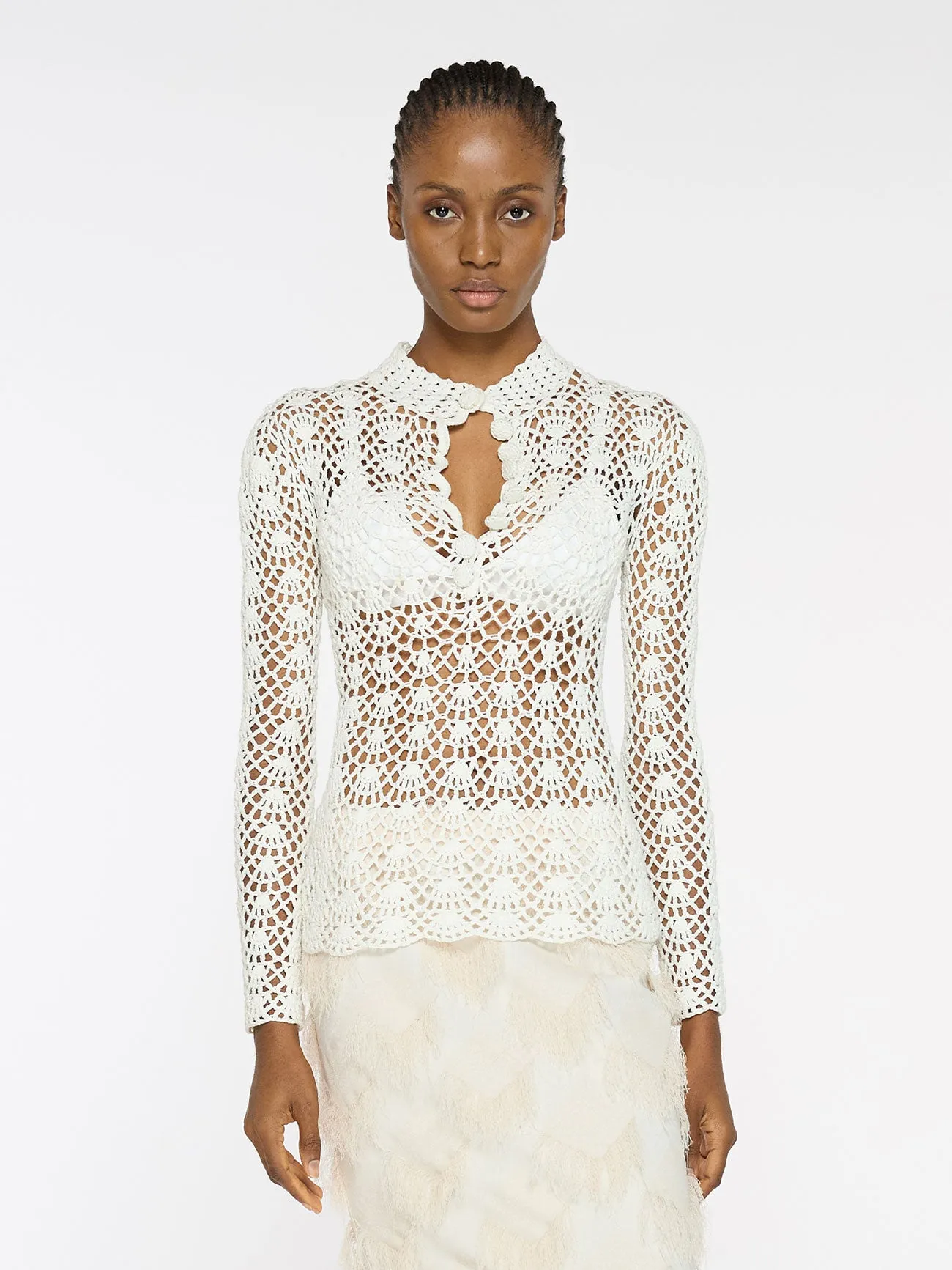 Crochet Top | White sold by Paris Georgia