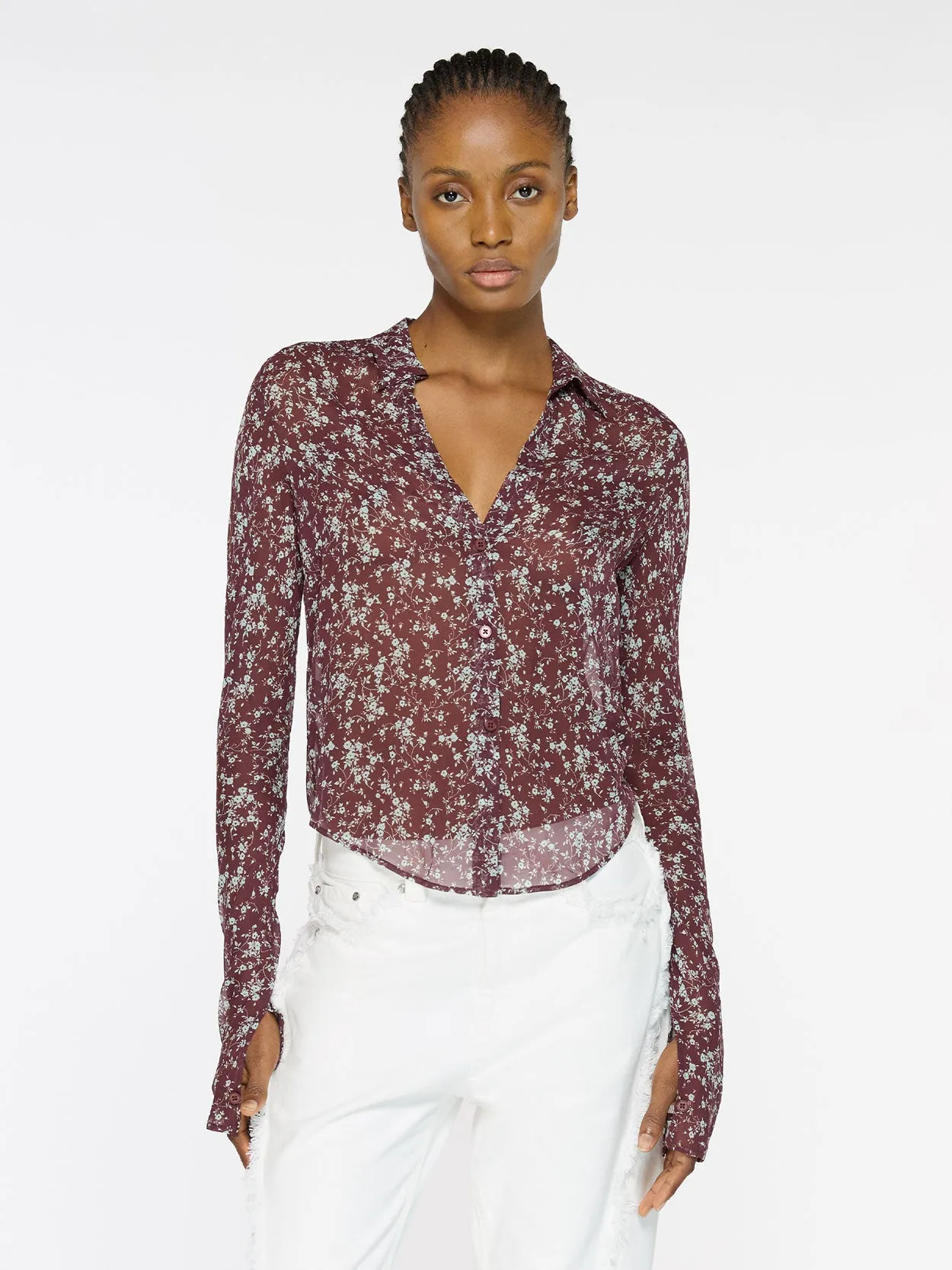 Sheer Silk Shirt | Italian Floral sold by Paris Georgia