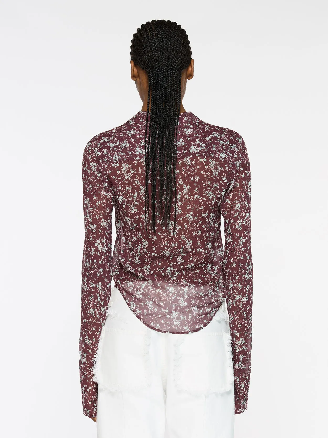 Sheer Silk Shirt | Italian Floral sold by Paris Georgia product image thumbnail 3