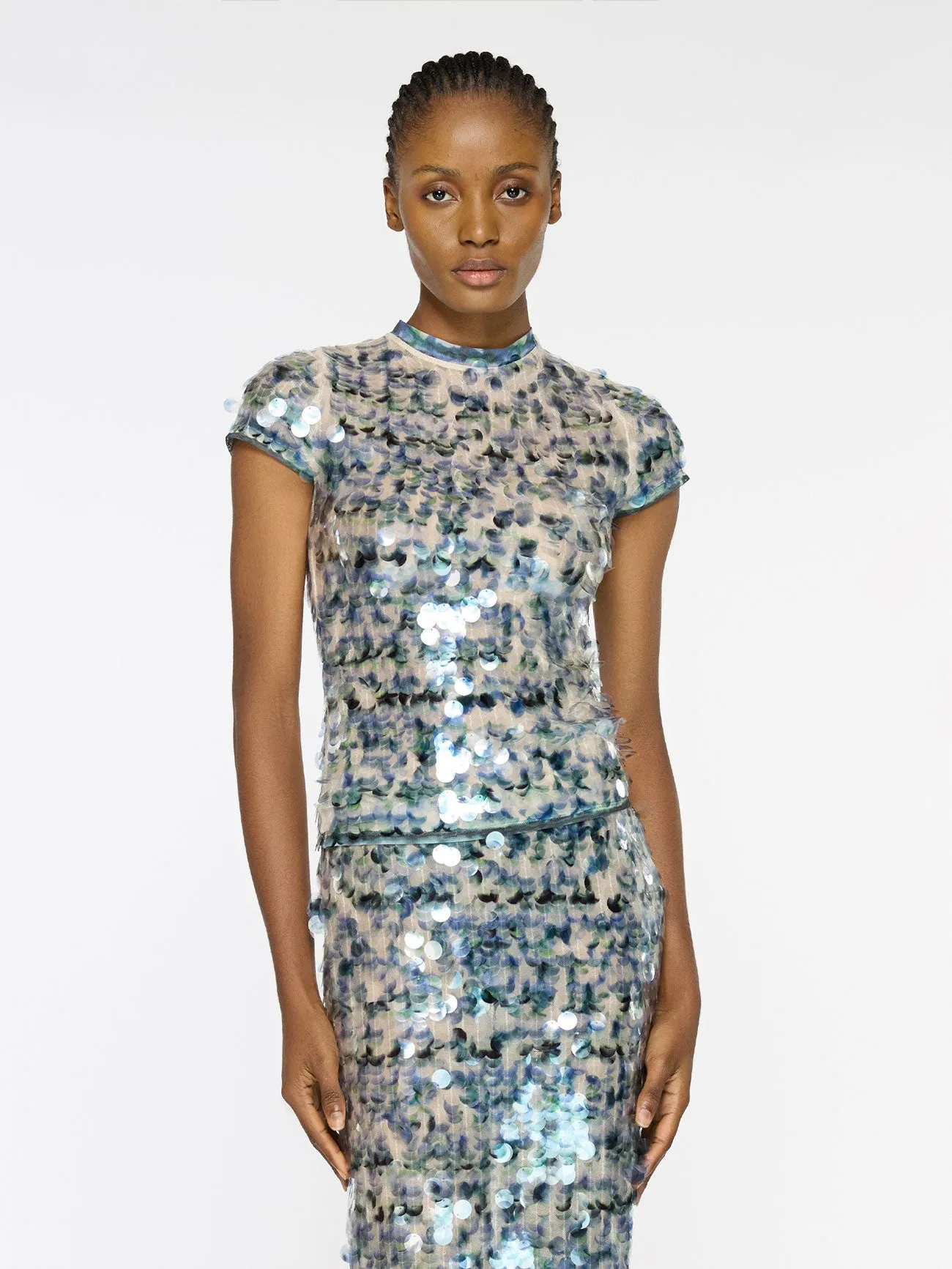 Mermaid Tee | Multi Sequin sold by Paris Georgia