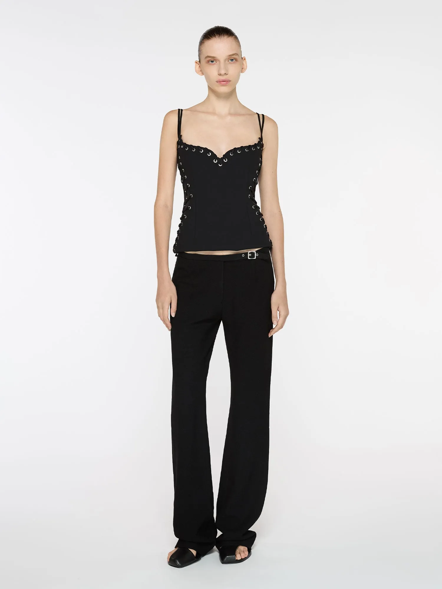 Eyelet Heart Singlet | Black sold by Paris Georgia product image thumbnail 4