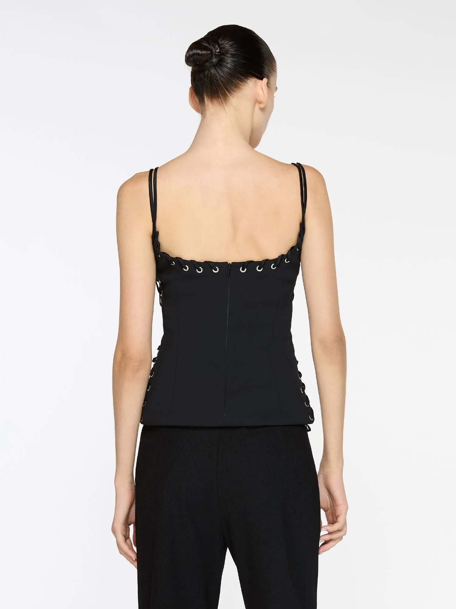 Eyelet Heart Singlet | Black sold by Paris Georgia product image thumbnail 3
