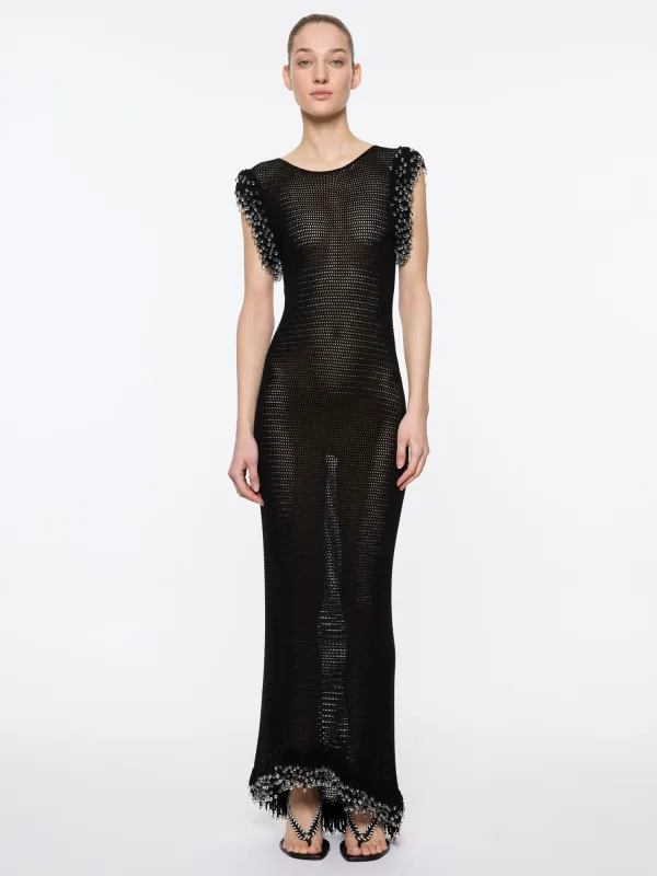 Fringe Dress | Black made by Paris Georgia