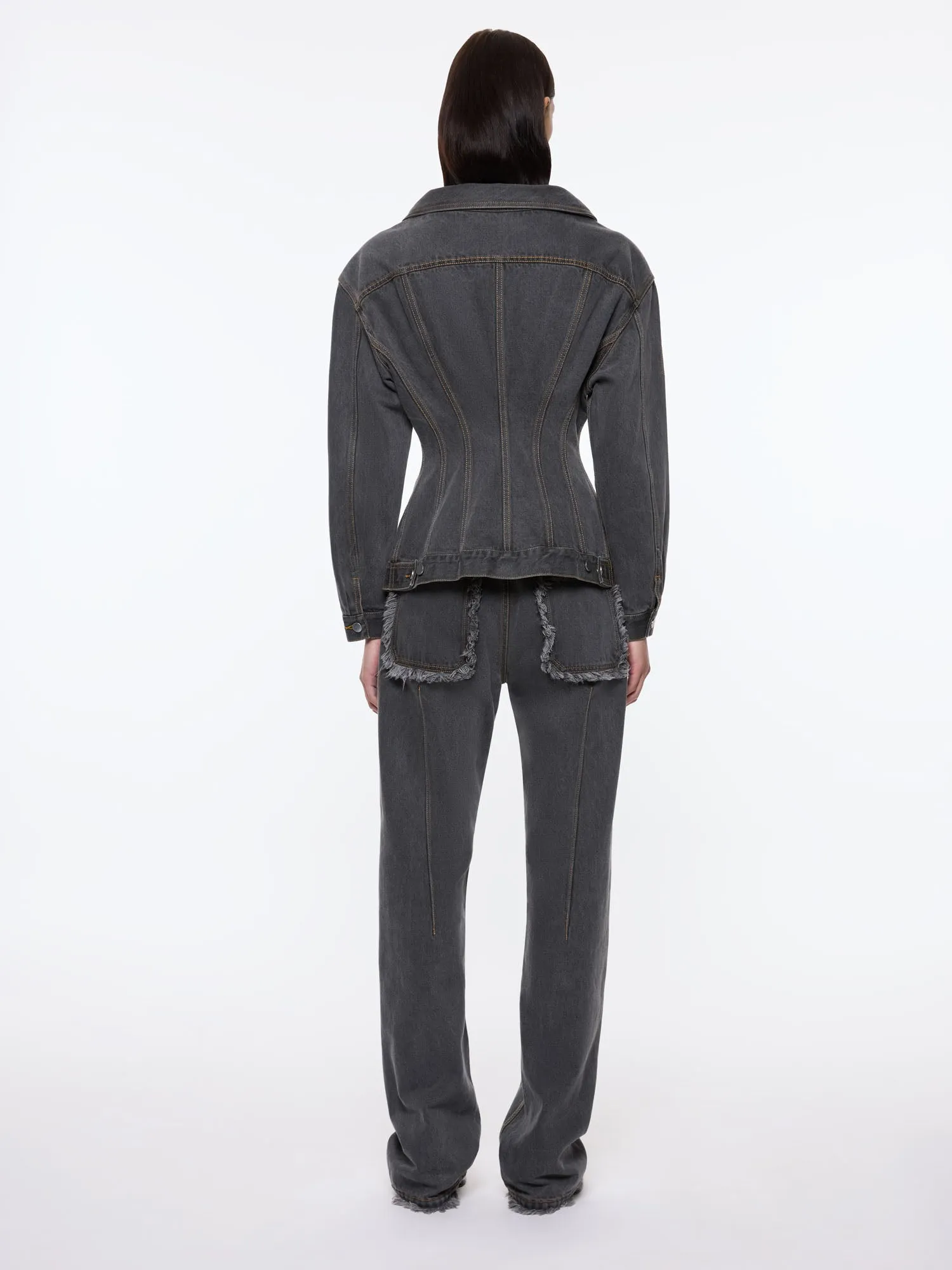 Jemimah Denim Jacket | Charcoal sold by Paris Georgia product image thumbnail 5