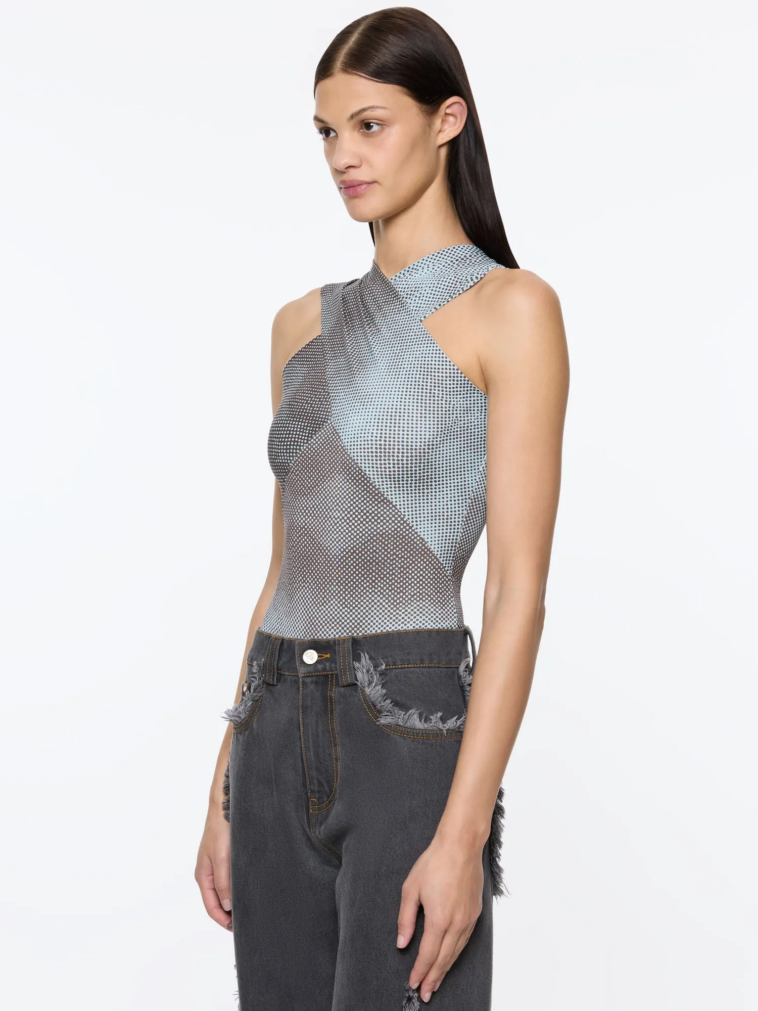 Arabella Bodysuit | Blue/Brown sold by Paris Georgia product image thumbnail 3