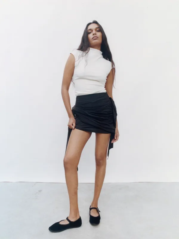 08 Asymmetric Tee | Cream made by Paris Georgia