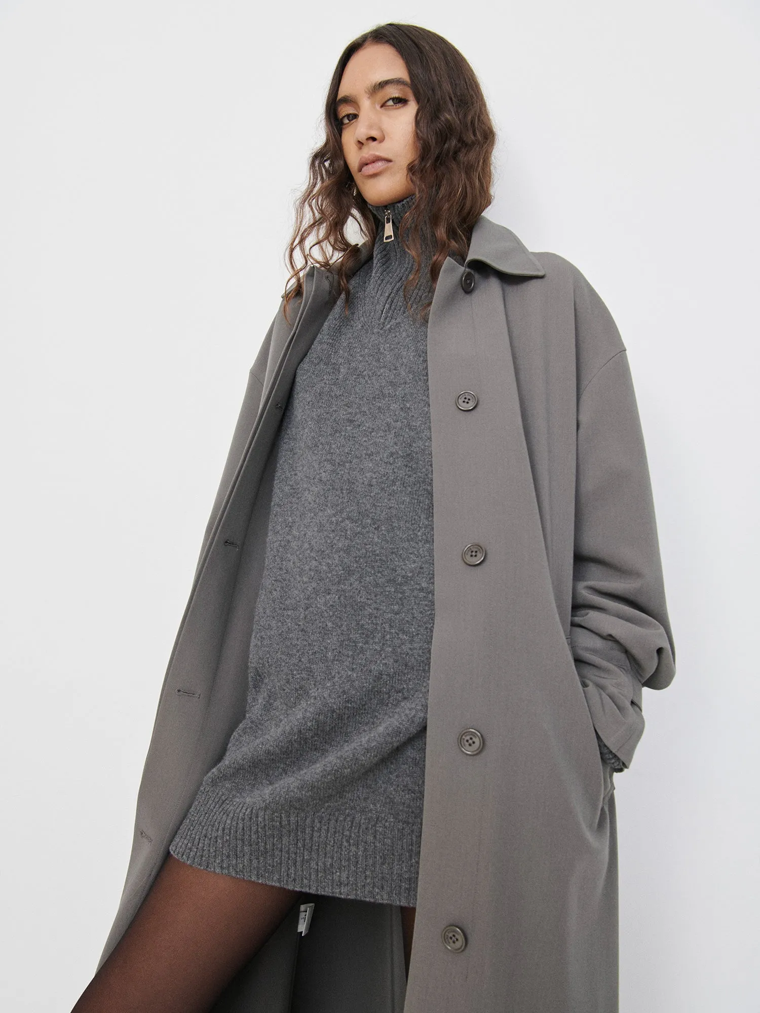 Elemental Marianne Trench | Charcoal sold by Paris Georgia product image thumbnail 5