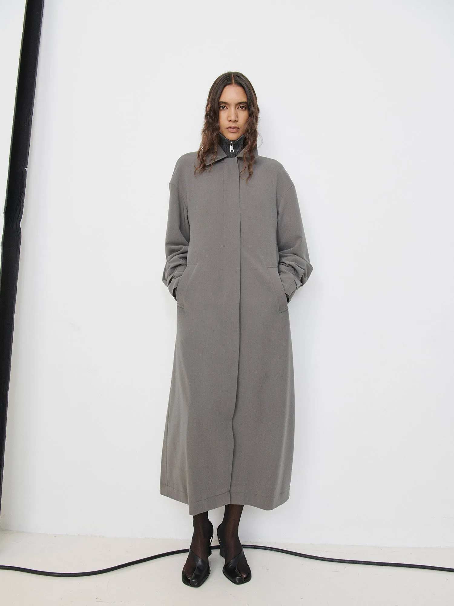 Elemental Marianne Trench | Charcoal sold by Paris Georgia product image thumbnail 3