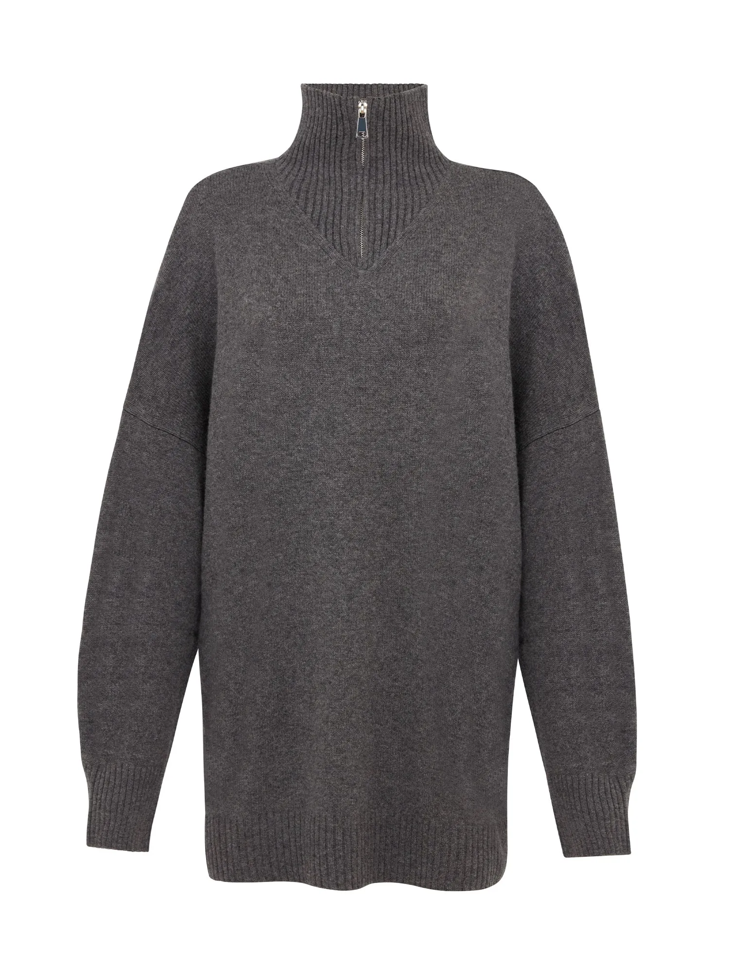 Elemental Oversized Zip Sweater | Charcoal sold by Paris Georgia product image thumbnail 2