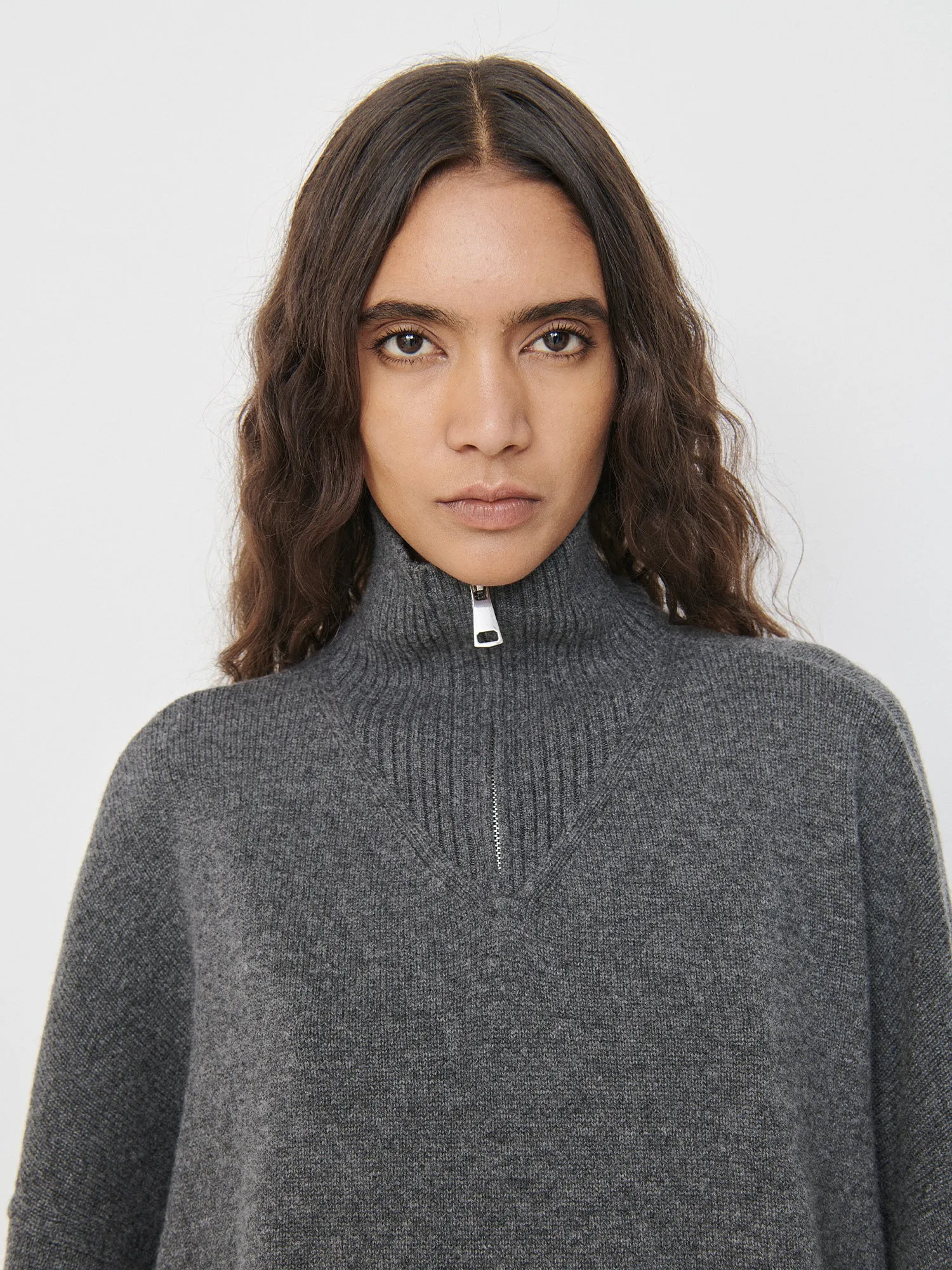 Elemental Oversized Zip Sweater | Charcoal sold by Paris Georgia product image thumbnail 4