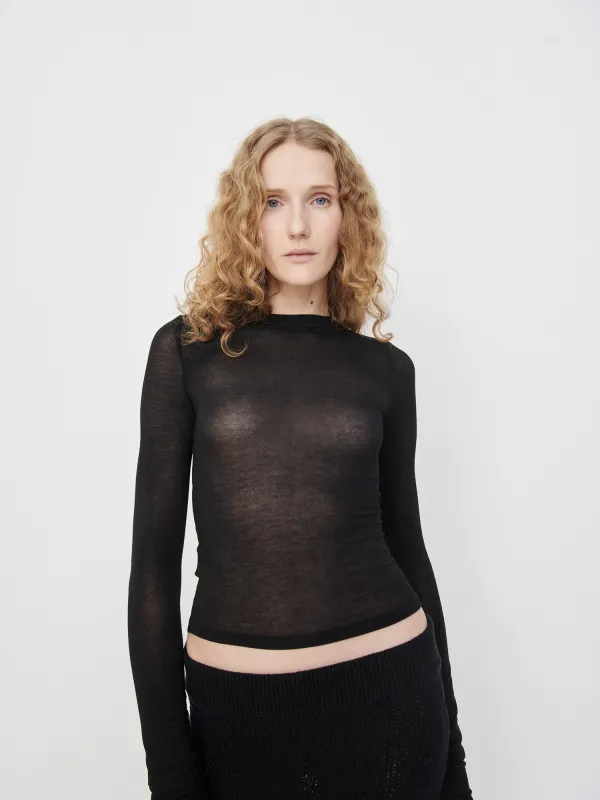 Elemental Sheer Long Sleeve | Black sold by Paris Georgia
