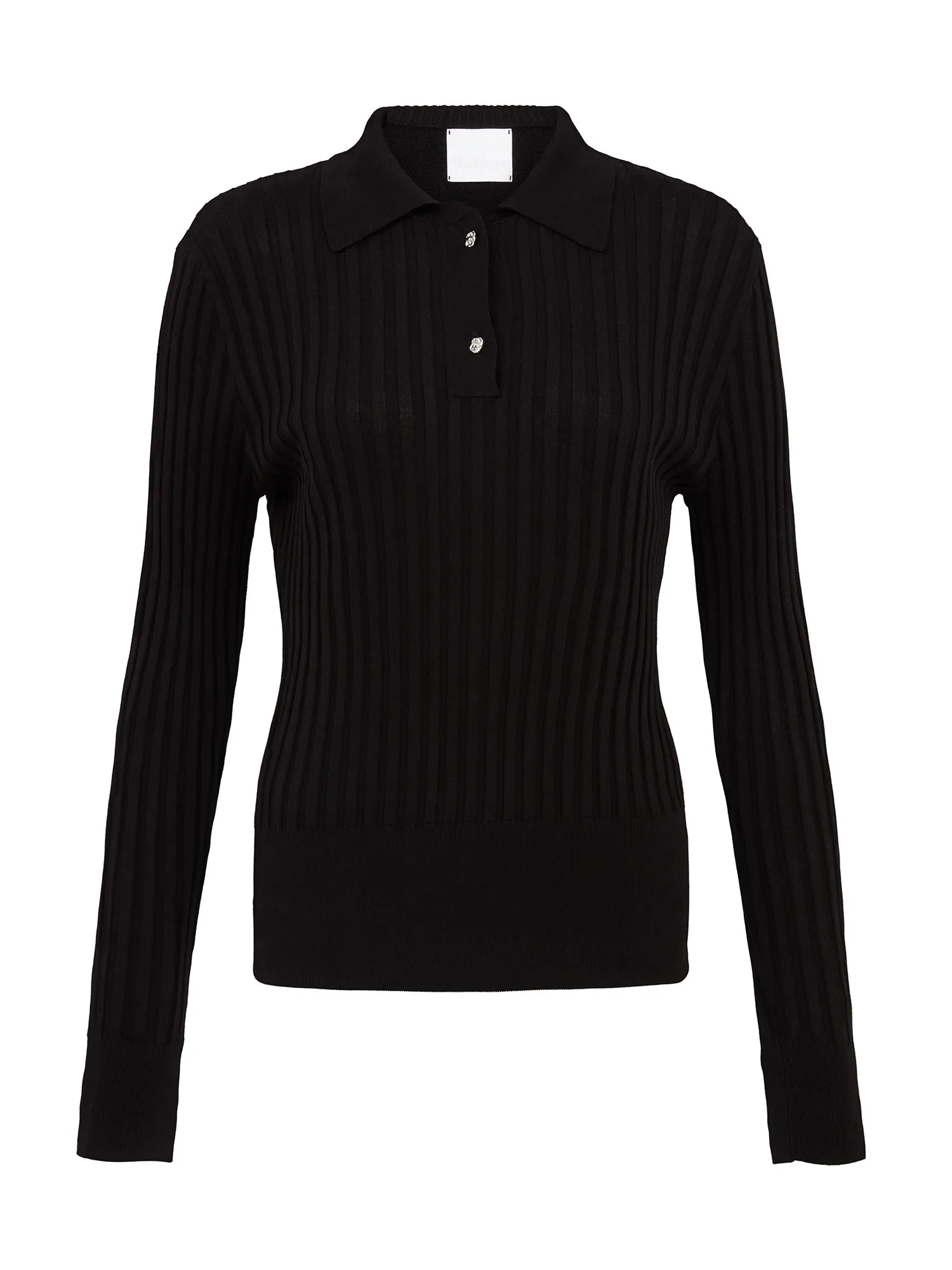 Elemental Ribbed Cotton Polo | Black sold by Paris Georgia product image thumbnail 2