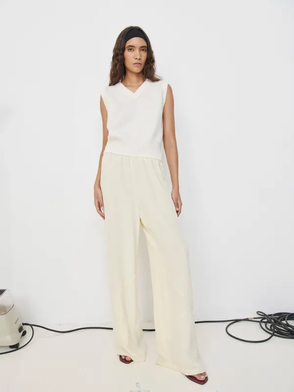 Elemental Merino Cashmere Vest | Bone sold by Paris Georgia