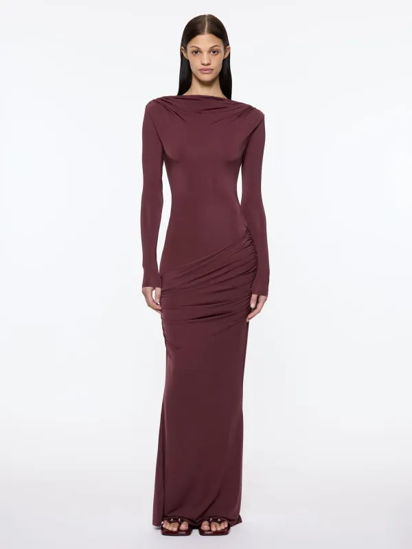Draped Jersey Dress | Oxblood made by Paris Georgia