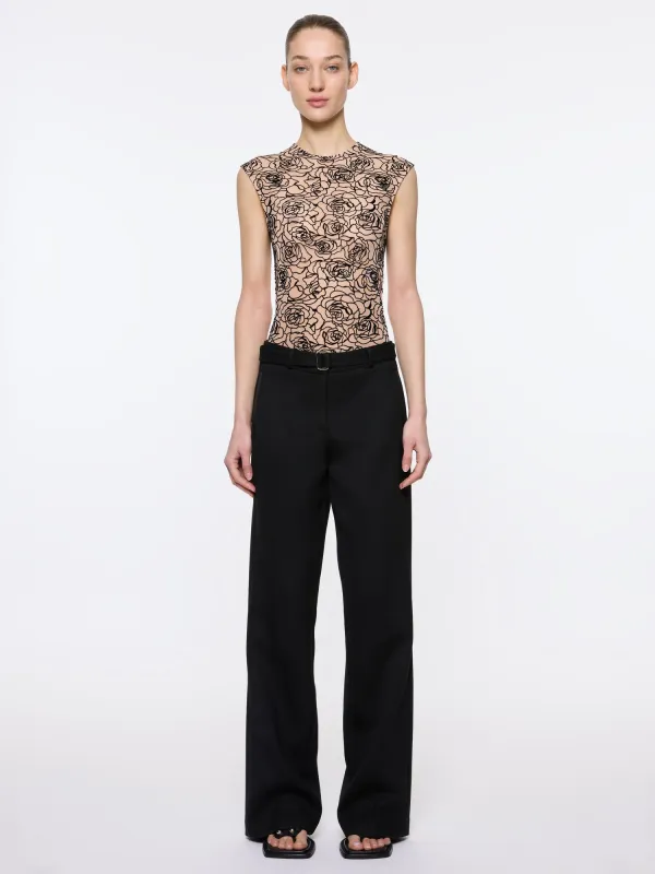 Backless Bodysuit | Rose Mesh sold by Paris Georgia
