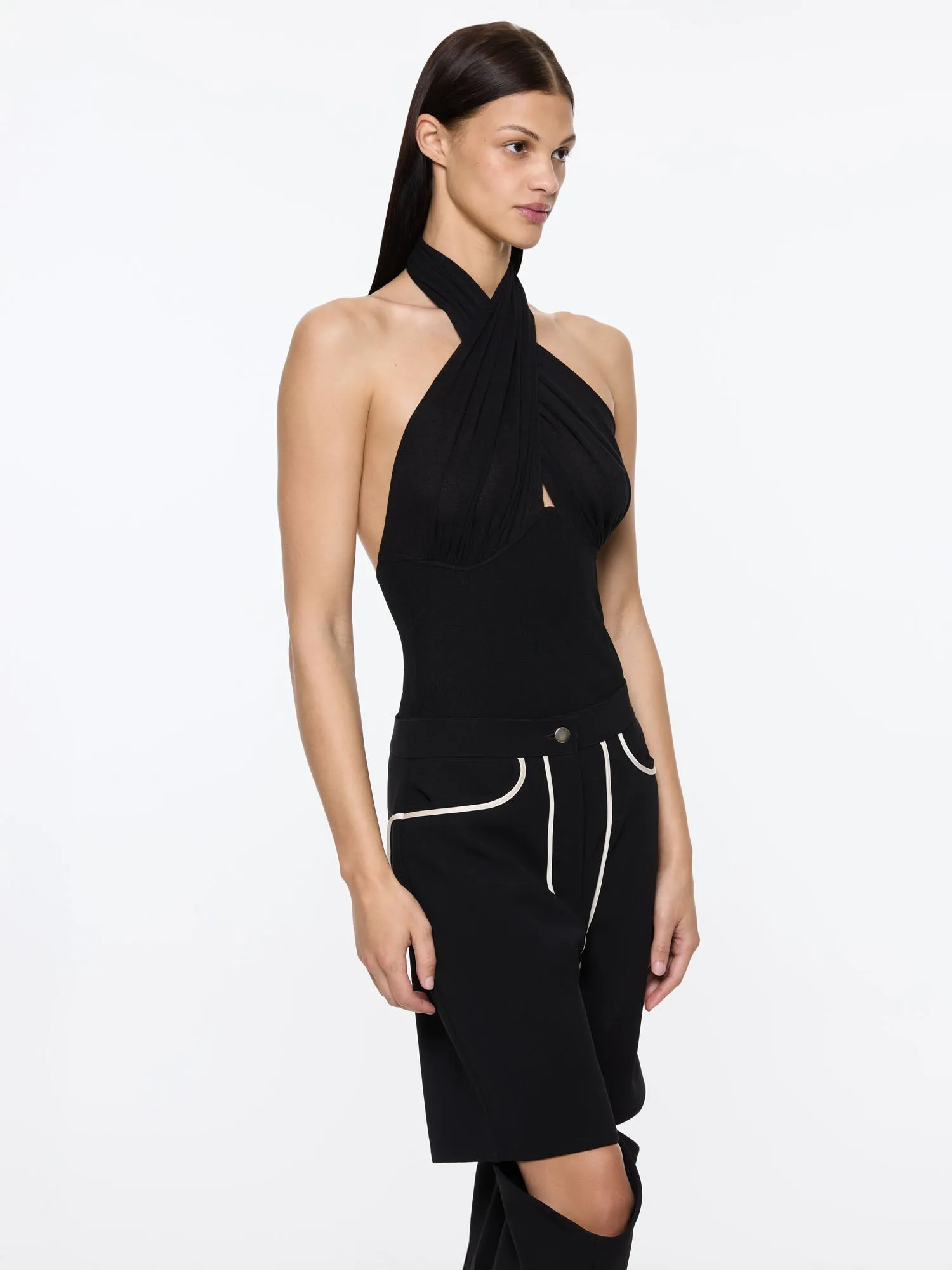 Draped Bodysuit | Black sold by Paris Georgia product image thumbnail 5