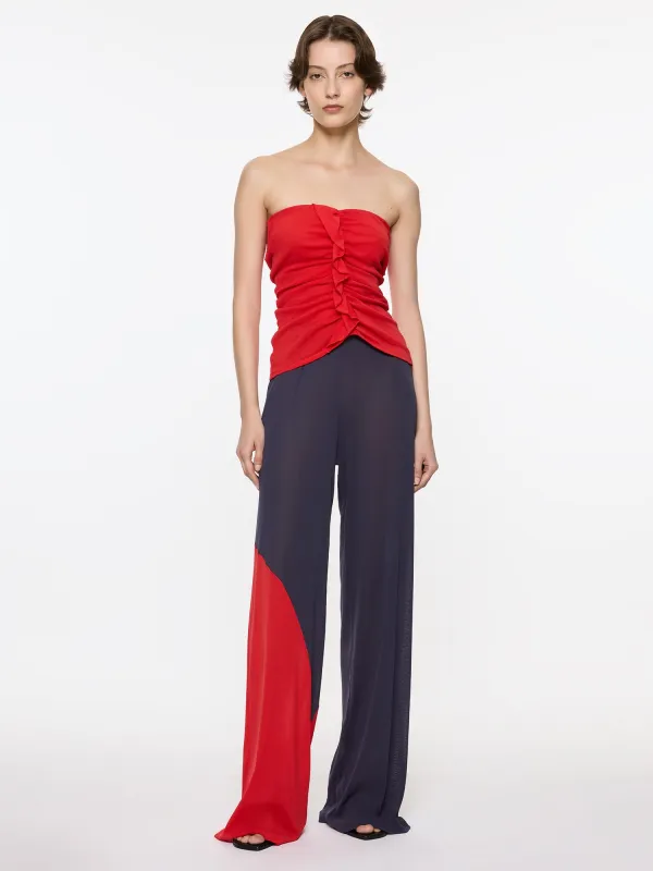 Two Tone Pants | Red/Navy made by Paris Georgia