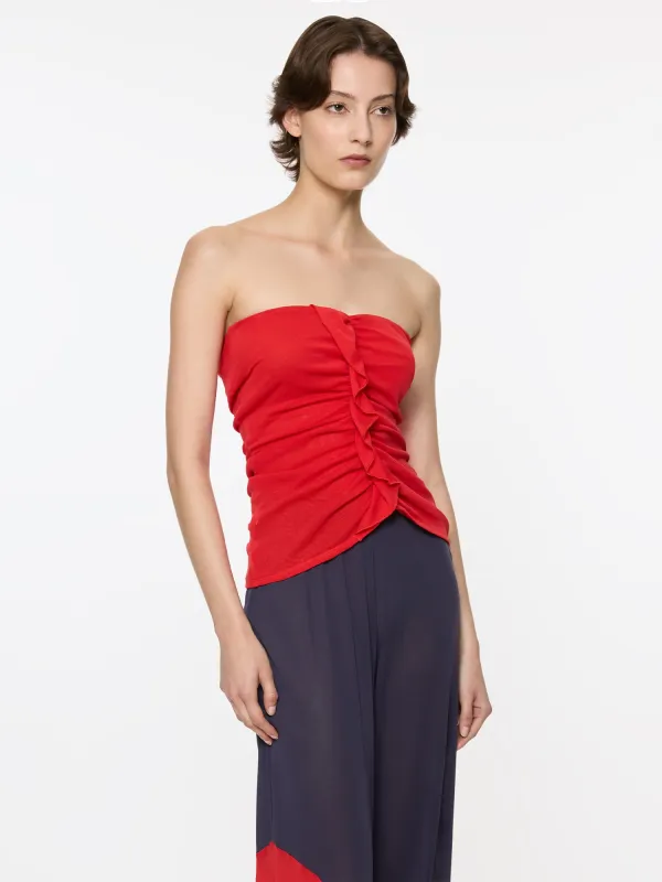 Minimal Ruffle Bodice | Red made by Paris Georgia
