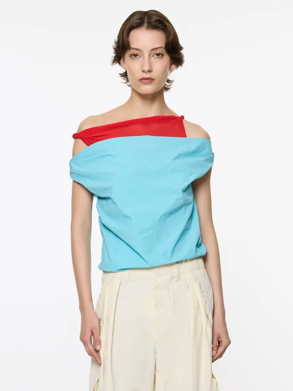 Atlas Top | Turquoise and Red sold by Paris Georgia