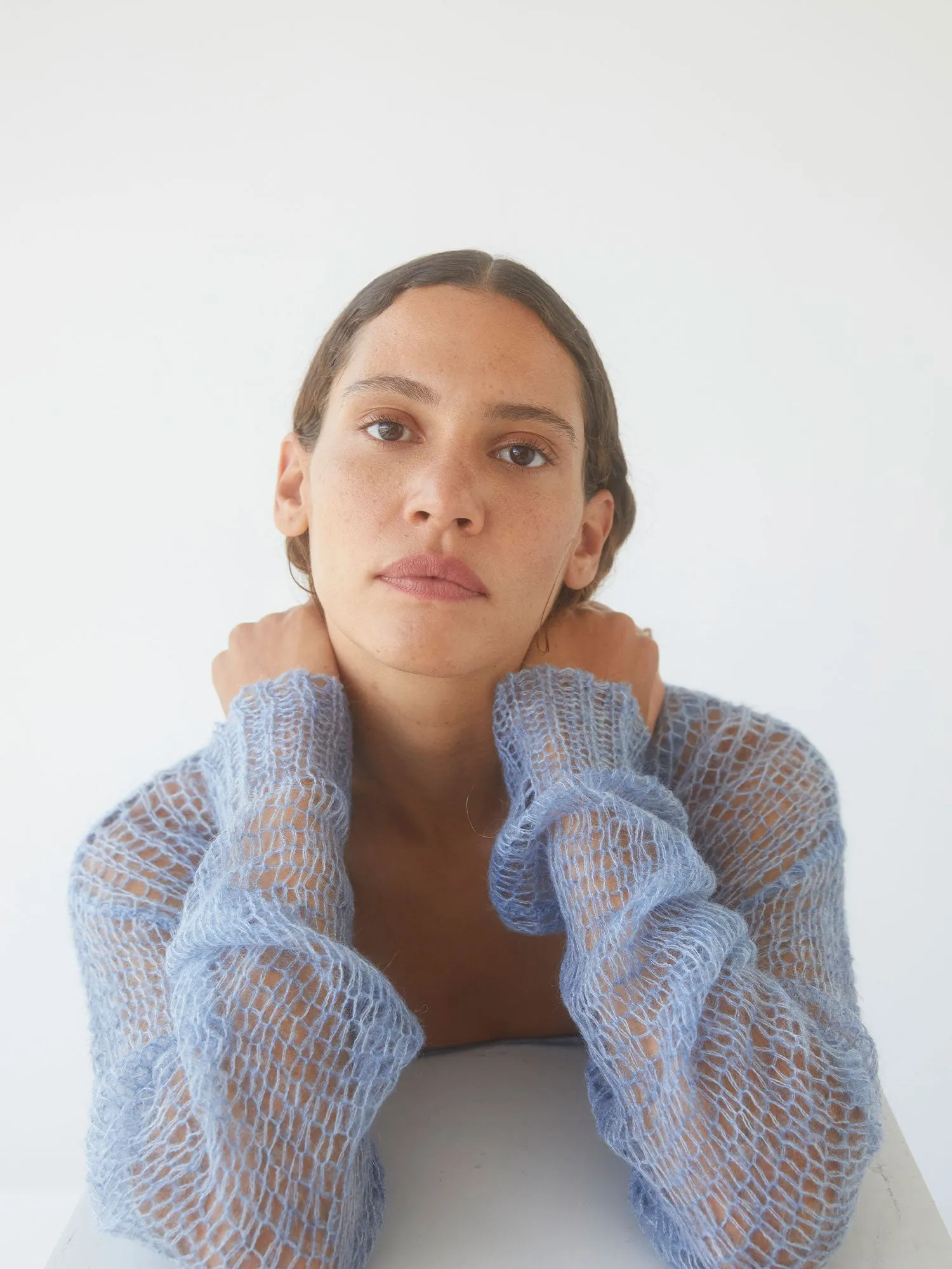 04 Elemental Mohair Blend Cardigan | Denim Blue sold by Paris Georgia product image thumbnail 4