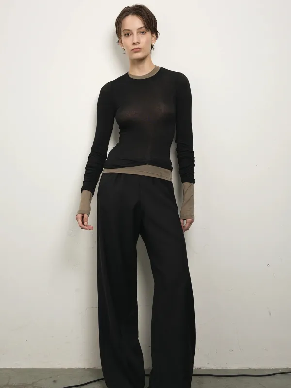 Elemental Bias Wool Pants | Black made by Paris Georgia