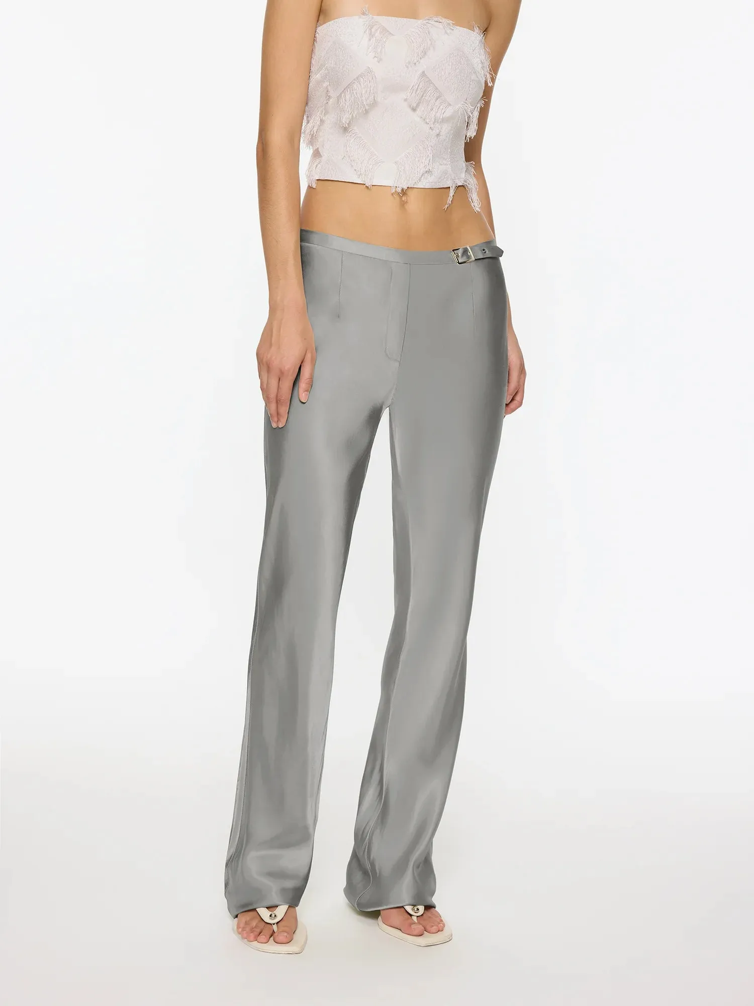 Belted Sleek Pant | Silver sold by Paris Georgia product image thumbnail 2