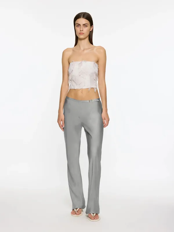 Belted Sleek Pant | Silver made by Paris Georgia