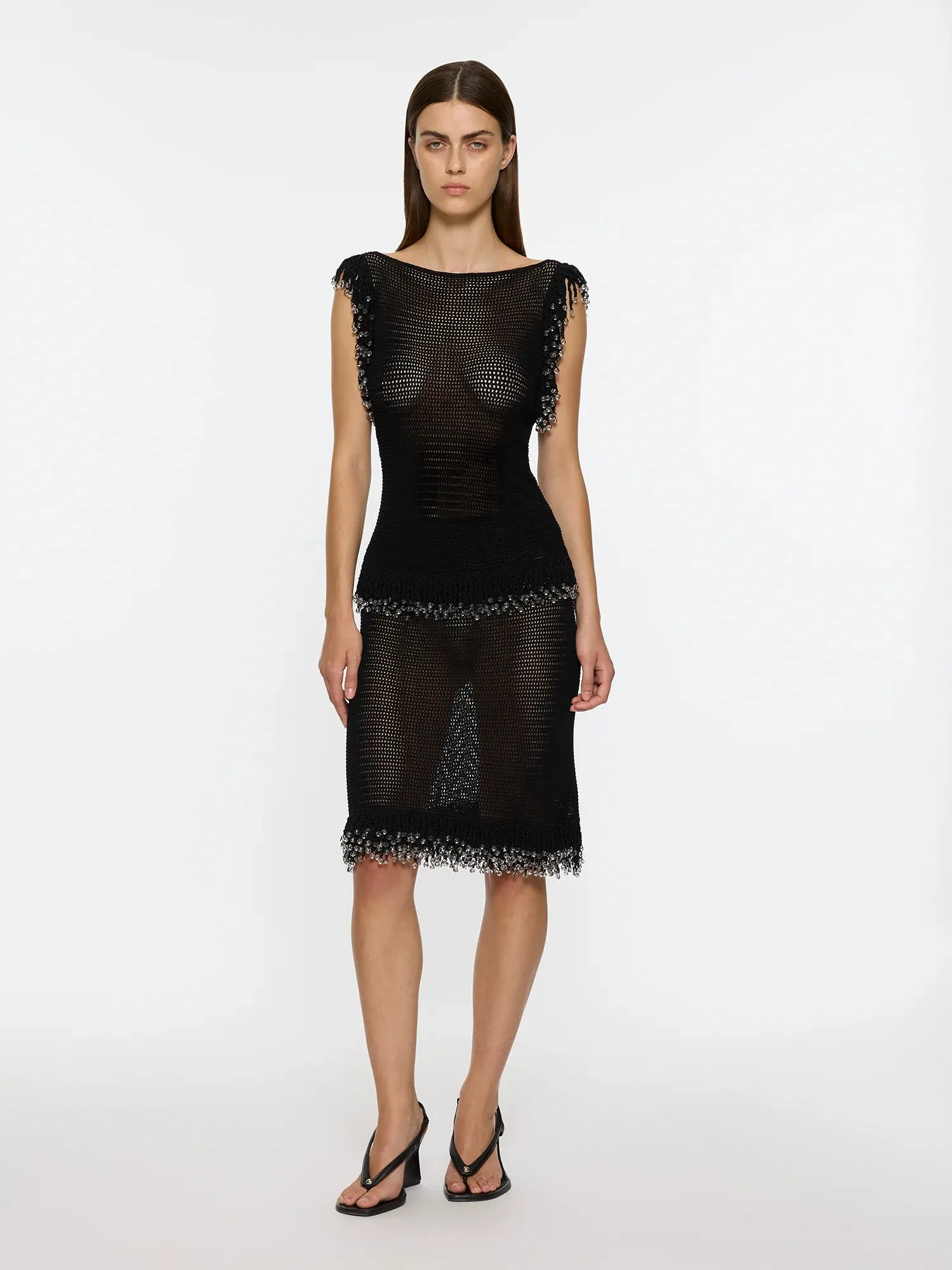 Fringe Skirt | Black sold by Paris Georgia