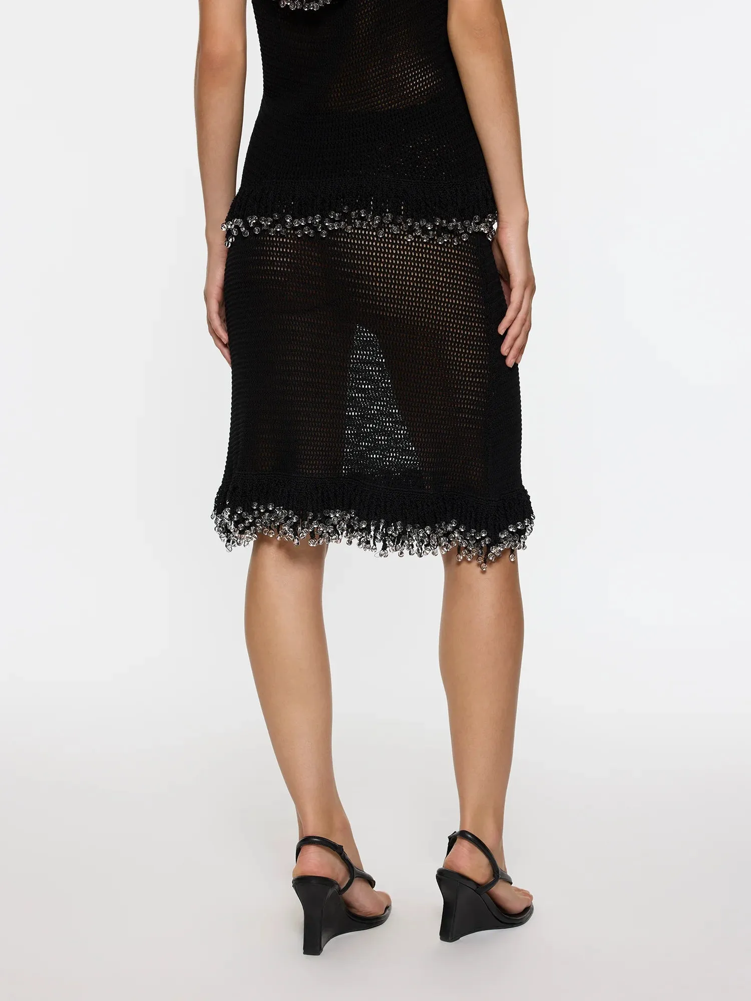 Fringe Skirt | Black sold by Paris Georgia product image thumbnail 3