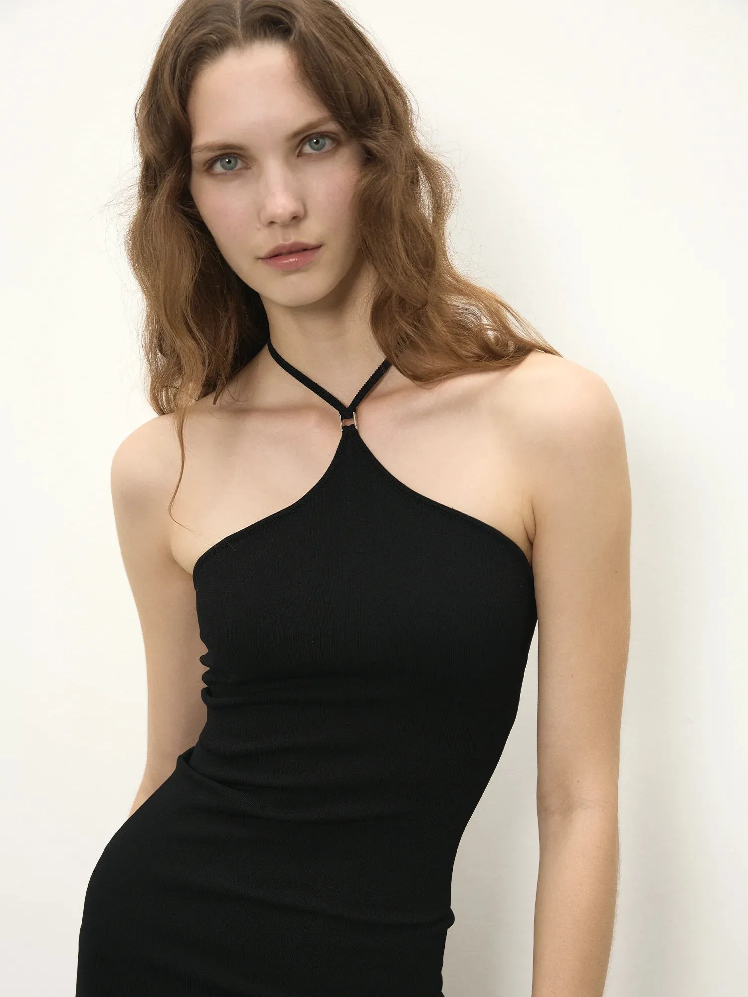 Elemental Halter Hardware Dress | Black sold by Paris Georgia