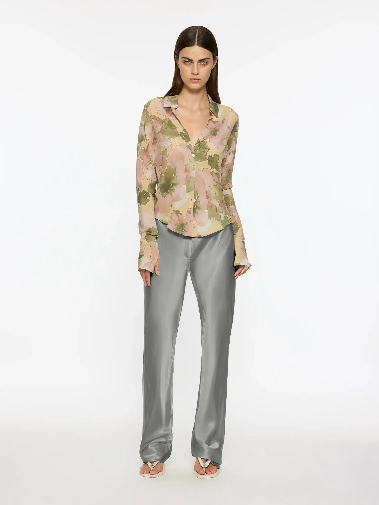 Sheer Silk Shirt | Floral Print sold by Paris Georgia product image thumbnail 3