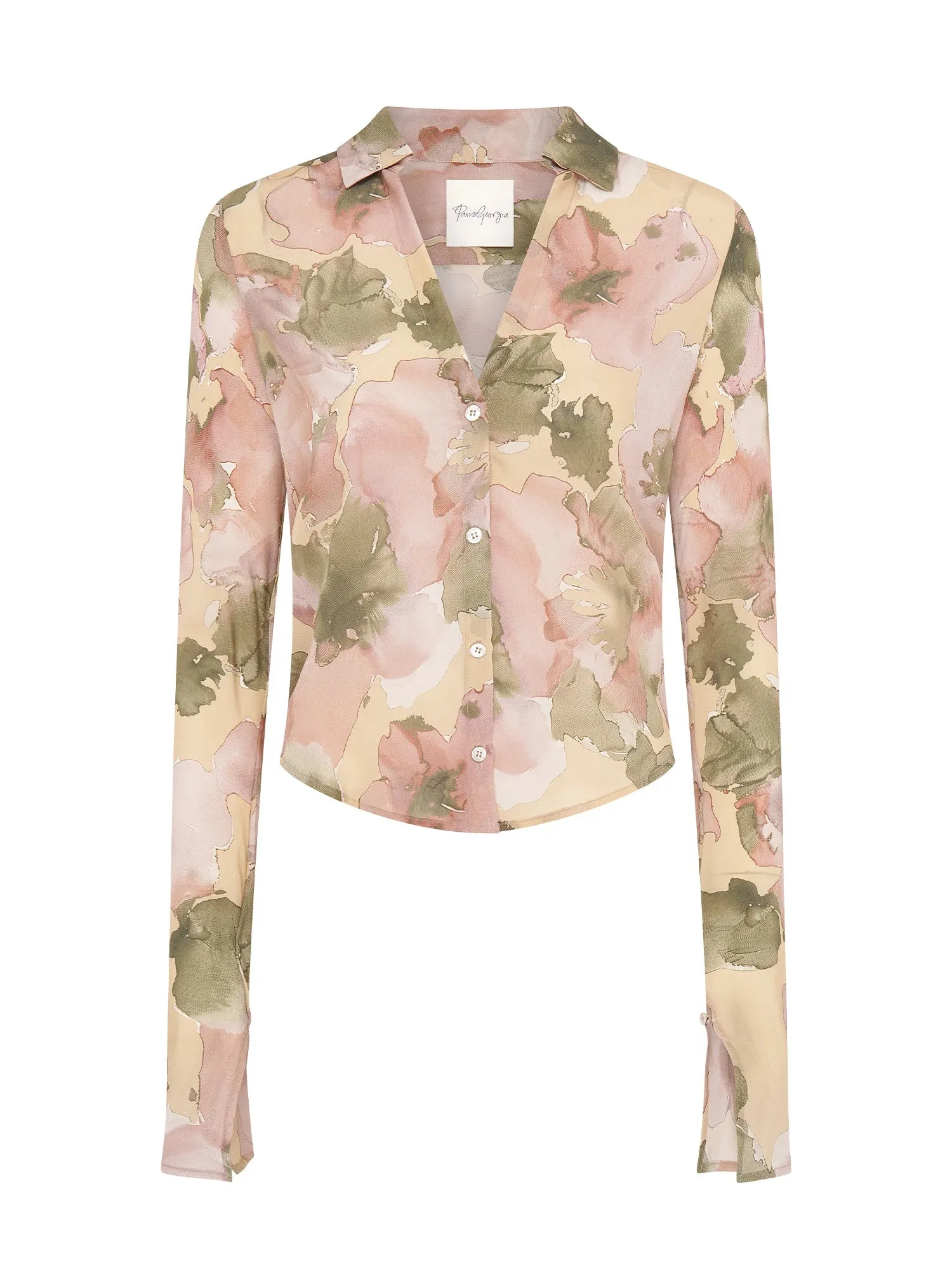 Sheer Silk Shirt | Floral Print sold by Paris Georgia product image thumbnail 2