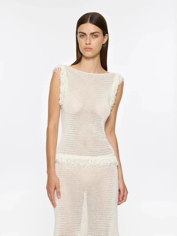 Fringe Top | White made by Paris Georgia