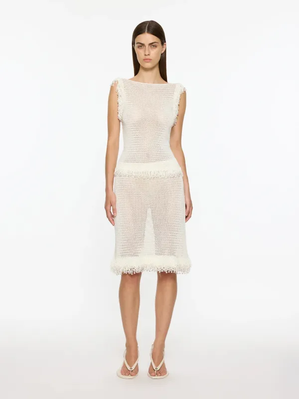 Fringe Skirt | White made by Paris Georgia