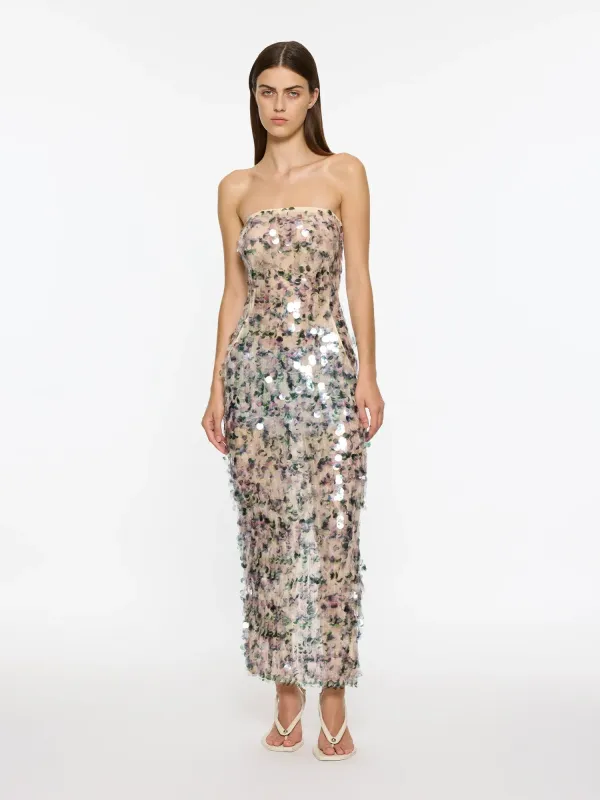 Audrey Dress | Pink/Green Multi made by Paris Georgia