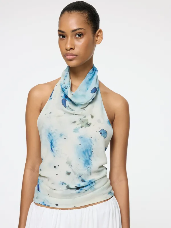 Back Wrap Top | Ocean Veil Print made by Paris Georgia