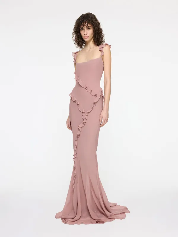 Romantic Ruffle Dress | Dusty Pink made by Paris Georgia