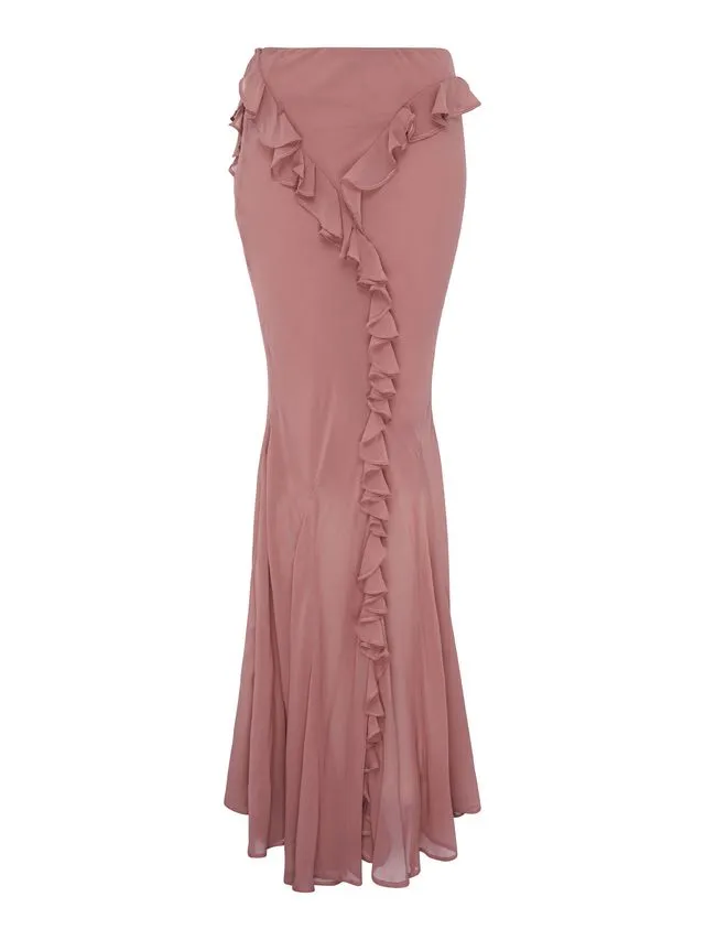 Romantic Ruffle Skirt | Dusty Pink sold by Paris Georgia product image thumbnail 2