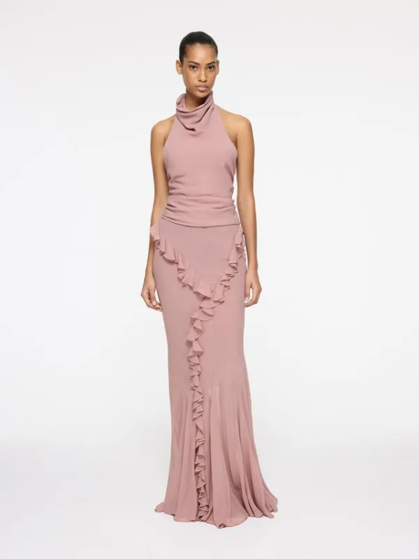 Romantic Ruffle Skirt | Dusty Pink made by Paris Georgia