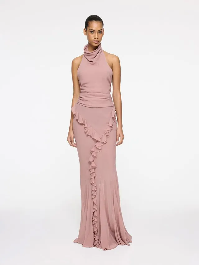 Romantic Ruffle Skirt | Dusty Pink sold by Paris Georgia